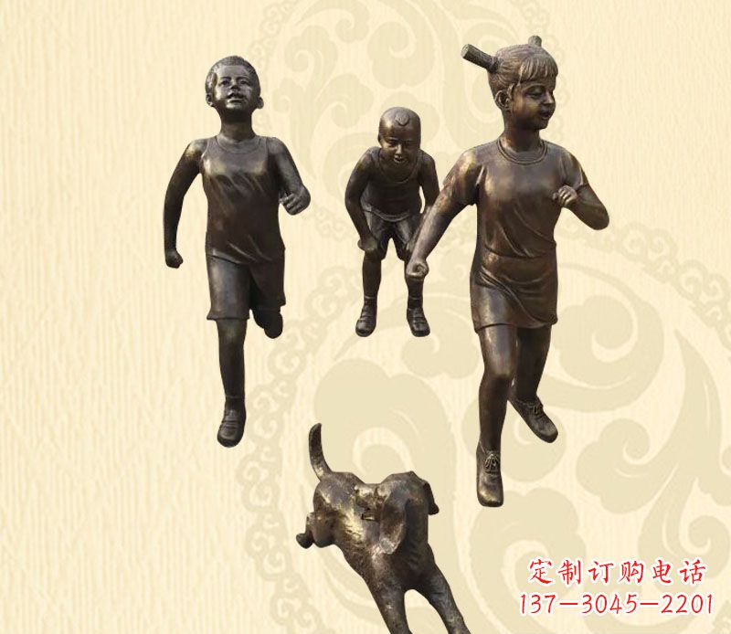 石狮“活力四射儿童铜雕”