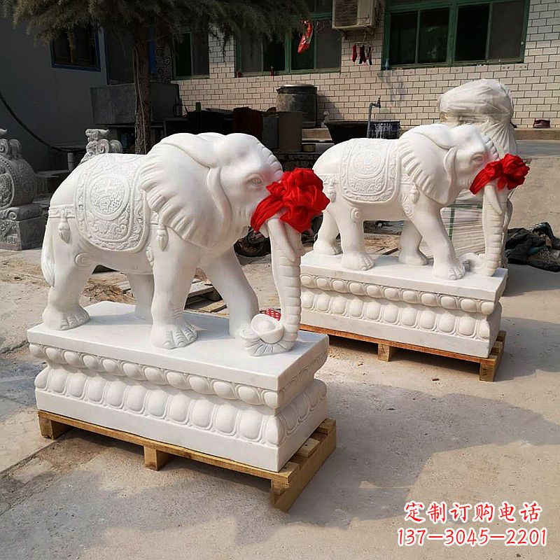 石狮精致工艺石雕大象