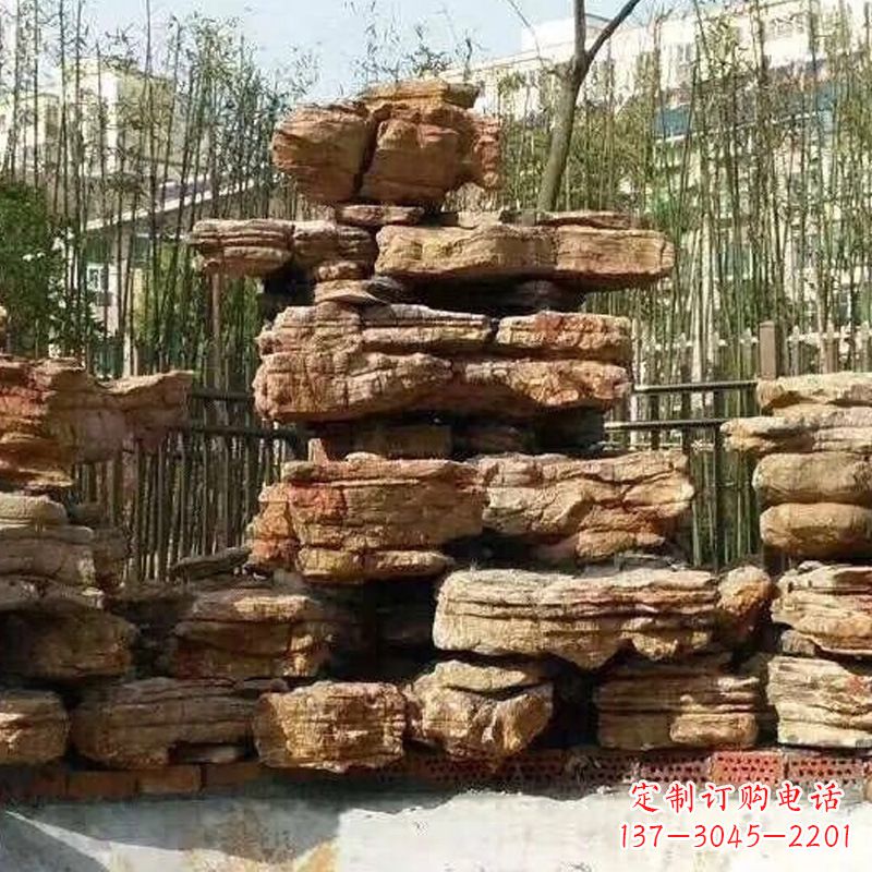 石狮别墅庭院千层石奇石假山