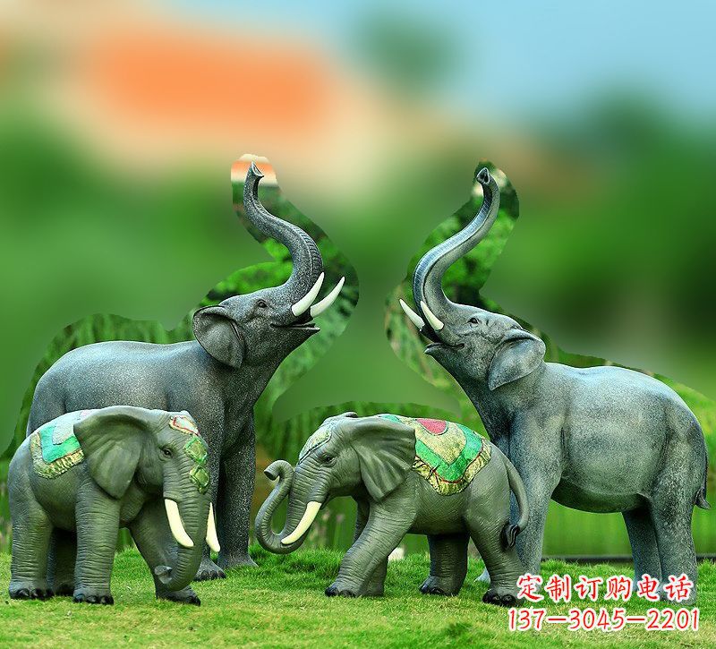 石狮玻璃钢大象雕塑——把大象的优雅带入现代