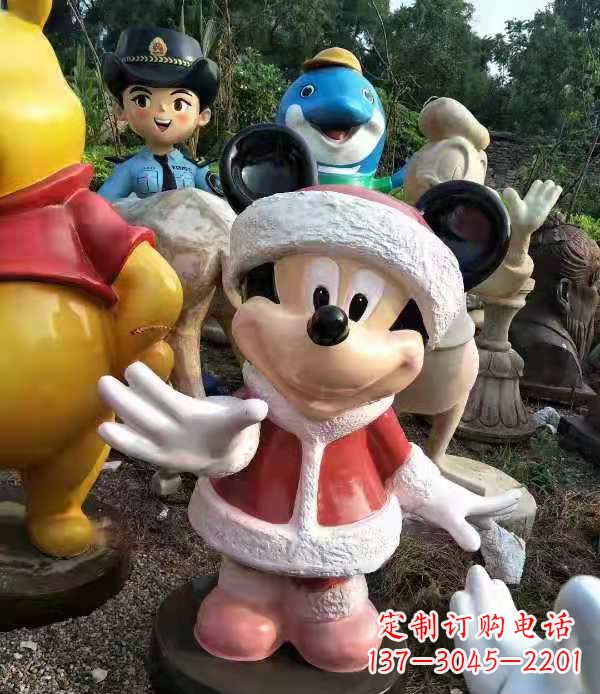 石狮玻璃钢米老鼠和唐老鸭卡通动物雕塑