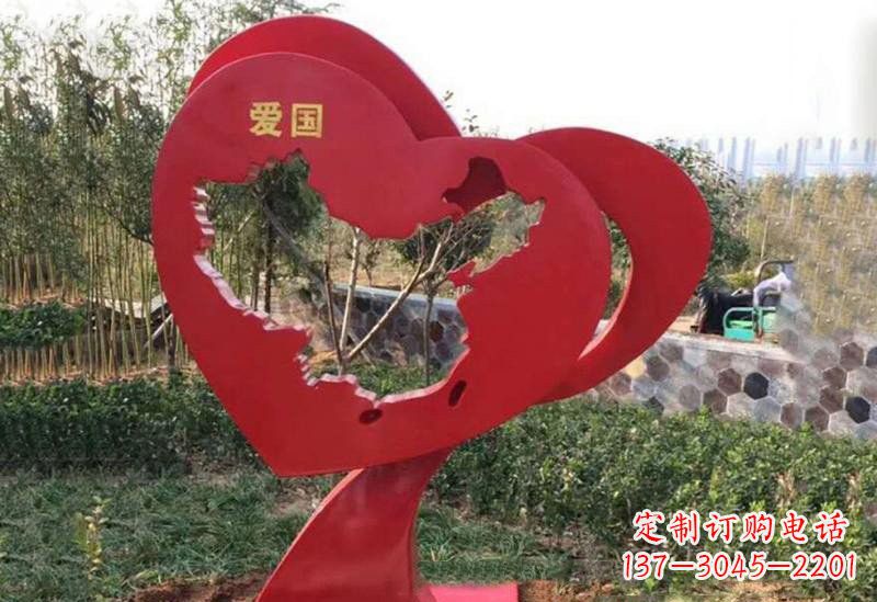 石狮不锈钢爱国镂空中国地图雕塑