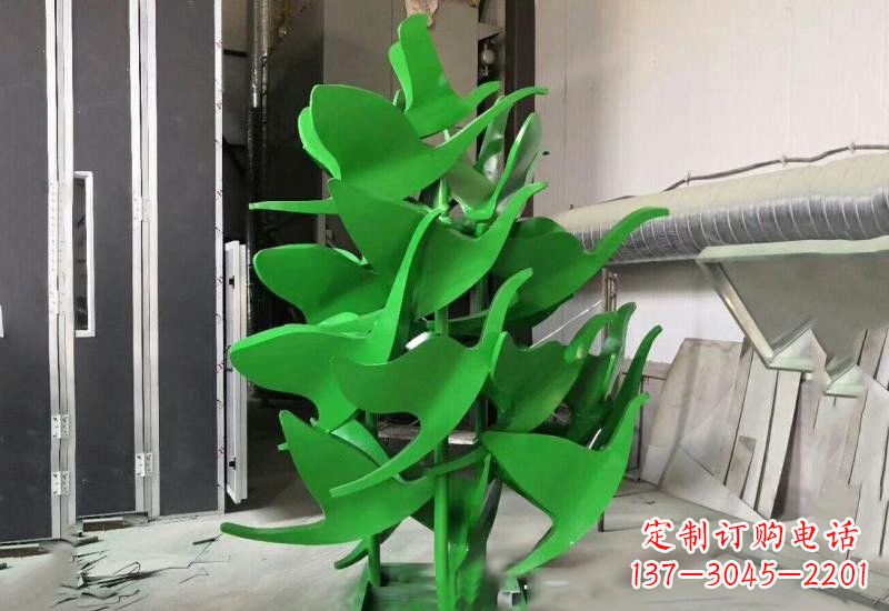 石狮优雅美观的不锈钢彩色大雁雕塑