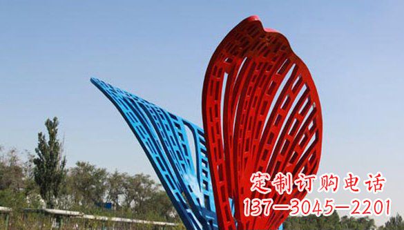 石狮不锈钢蝴蝶雕塑美丽的实物表达