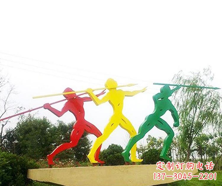 石狮不锈钢彩色标枪雕塑精美而富有意义