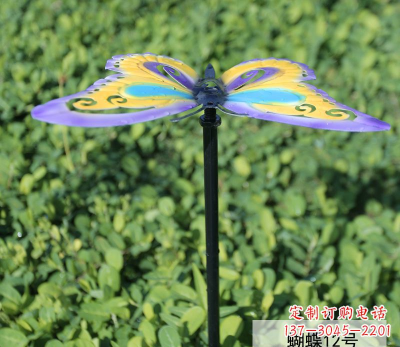 石狮不锈钢彩色园林蝴蝶雕塑