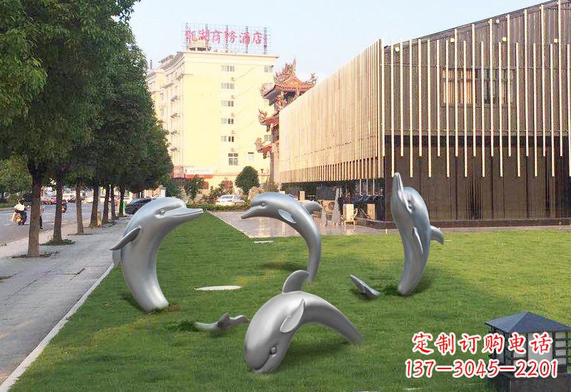 石狮不锈钢海豚雕塑艺术与环保的完美结合