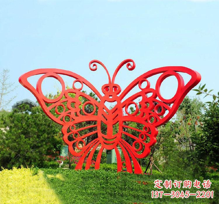 石狮不锈钢草坪蝴蝶雕塑让草坪绽放蝴蝶之美