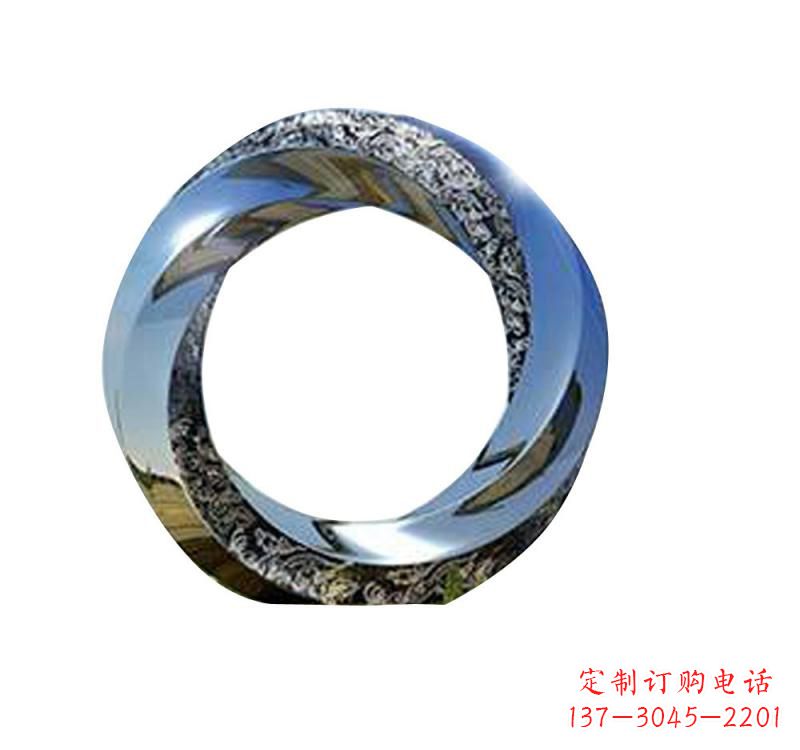石狮不锈钢城市抽象圆环雕塑
