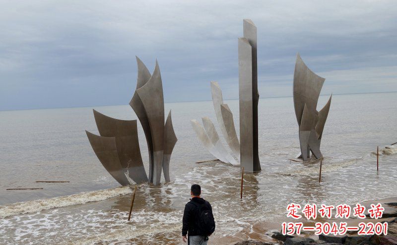 石狮不锈钢船帆海边景观雕塑