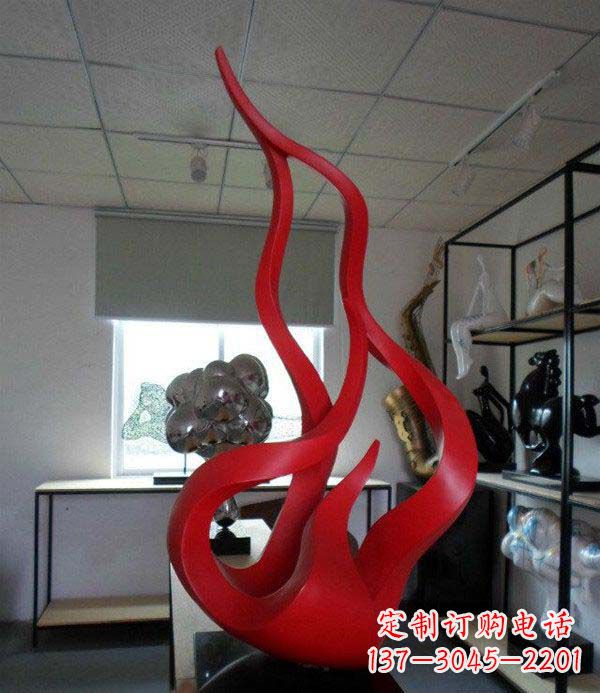 石狮精致不锈钢火苗雕塑