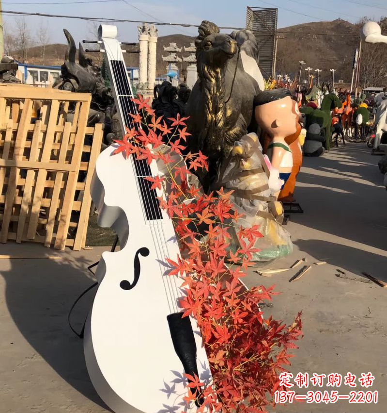石狮不锈钢大提琴雕塑—精致的艺术精品