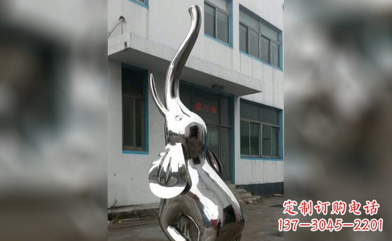 石狮精致的不锈钢大象雕塑