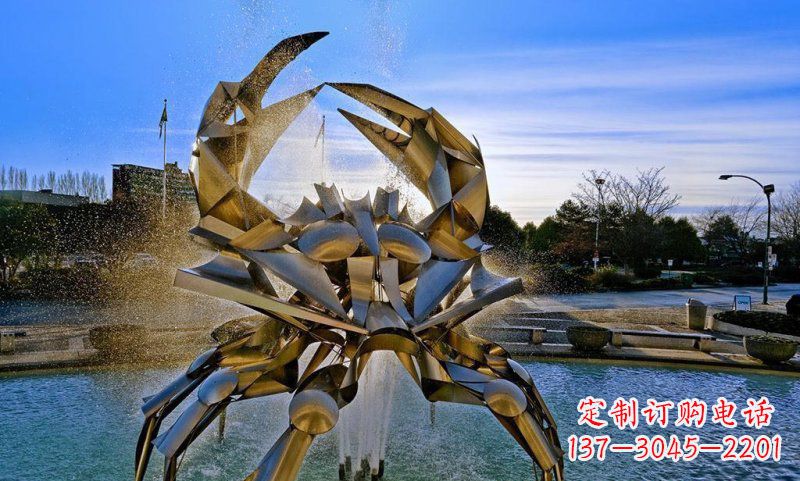 石狮精美不锈钢螃蟹雕塑