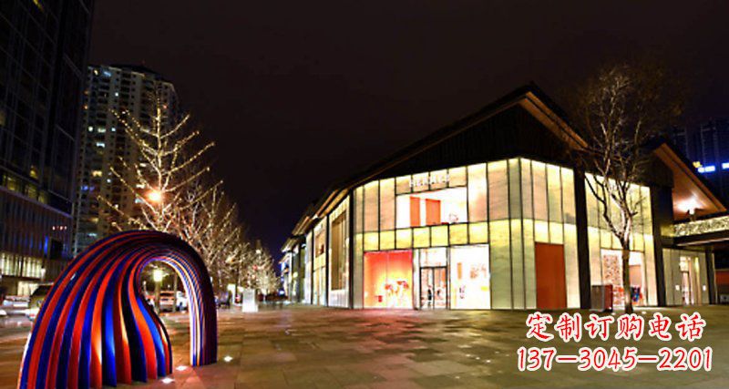 石狮不锈钢拱门雕塑——点缀街边景观