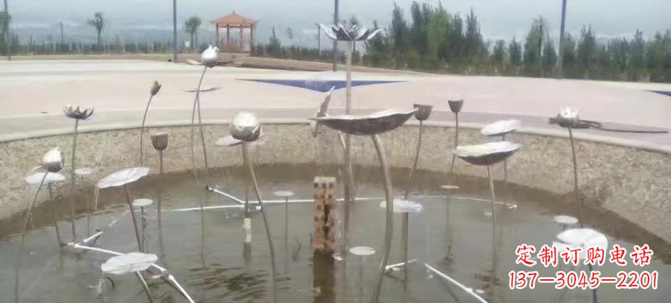 石狮精美不锈钢荷花雕塑