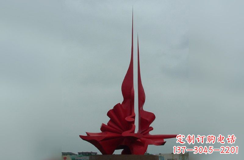 石狮精美不锈钢火炬雕塑