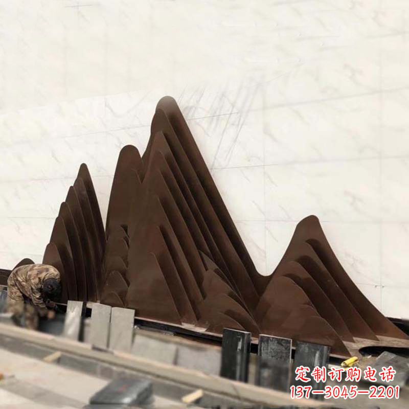 石狮不锈钢抽象假山景观