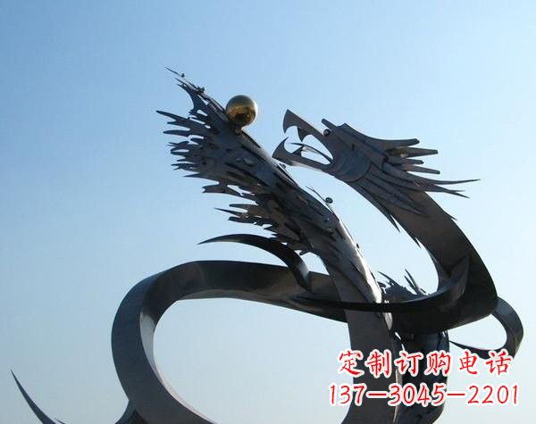 石狮不锈钢龙雕塑精美雕刻,灵动灵气