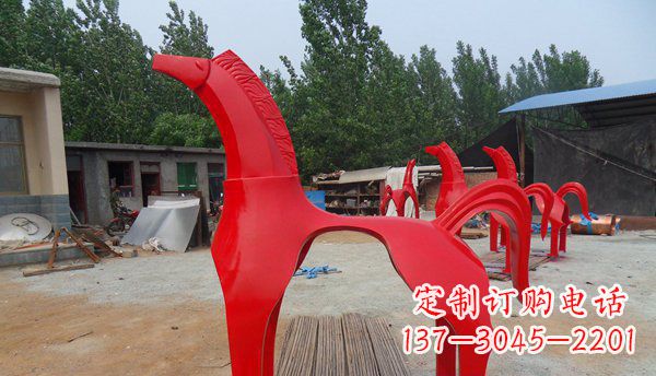 石狮不锈钢马雕塑精致而经久