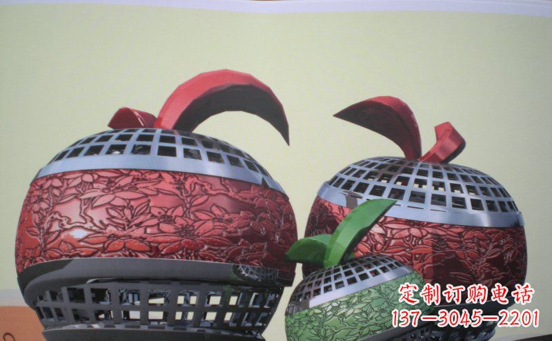 石狮不锈钢苹果雕塑