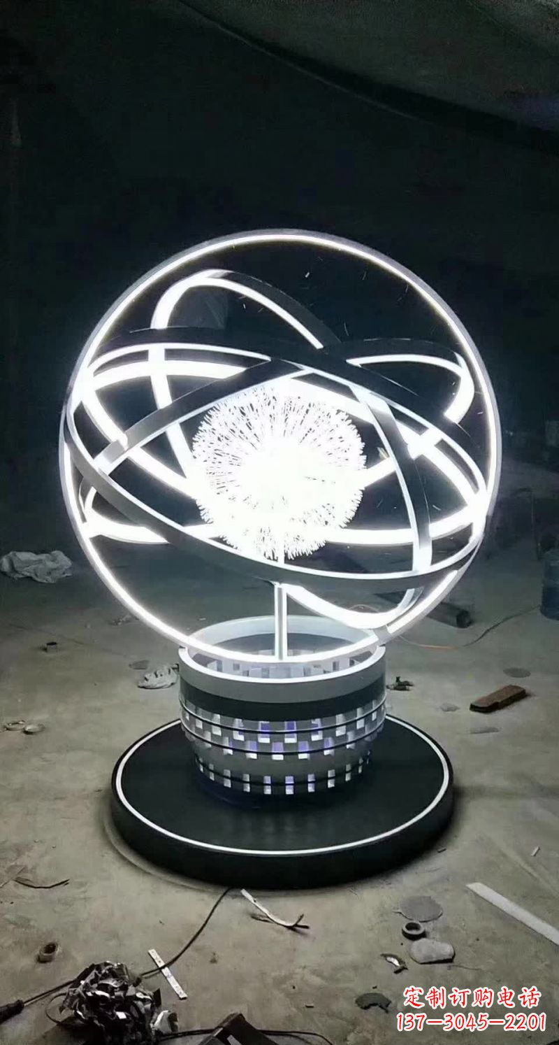 石狮不锈钢蒲公英圆环雕塑艺术之美