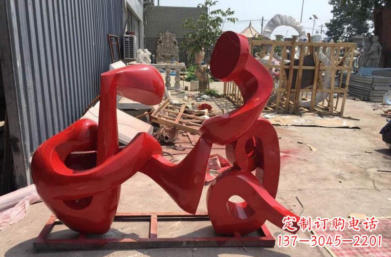 石狮不锈钢音符雕塑传递美丽的音乐