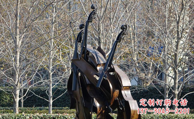 石狮不锈钢大提琴雕塑细节丰富的艺术象征