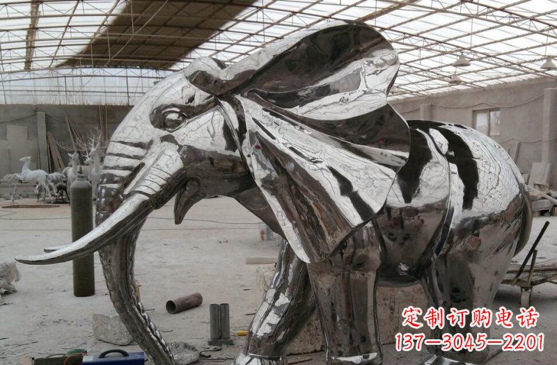 石狮不锈钢大象广场动物雕塑