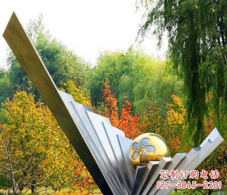 石狮不锈钢大型翅膀景观雕塑