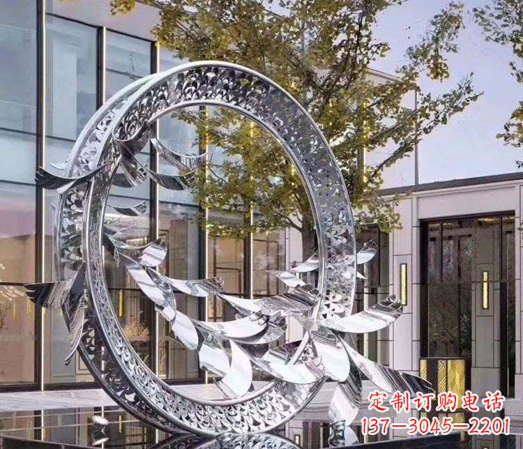 石狮大雁雕塑象征着永恒的美丽
