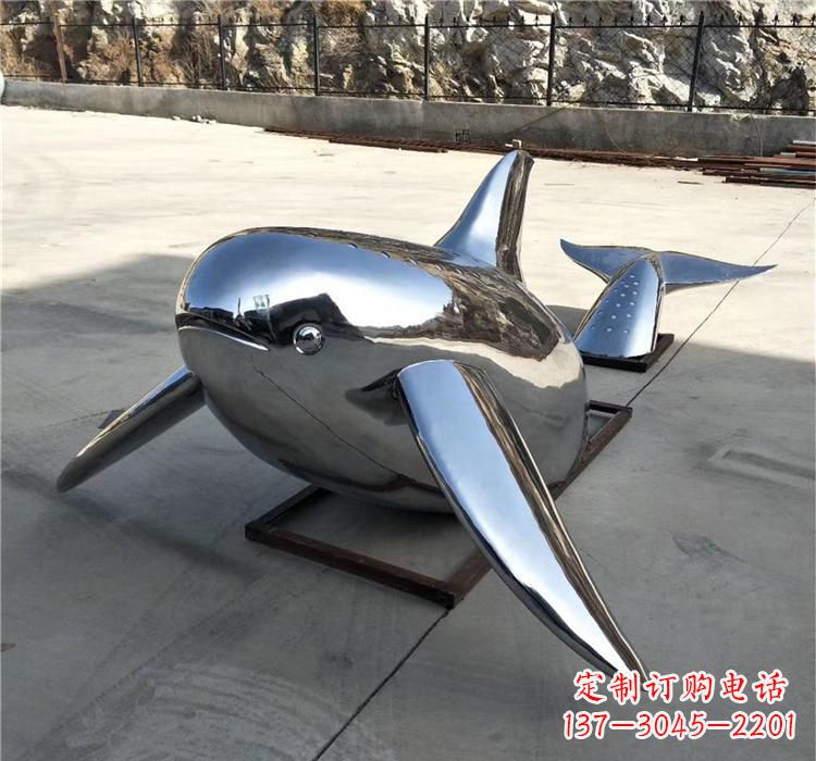 石狮不锈钢动物鲸鱼雕塑