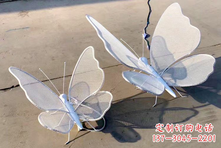 石狮不锈钢钢丝网格蝴蝶雕塑——灯光下的灵动之美