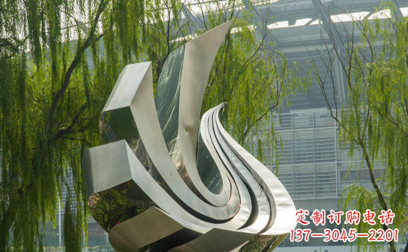 石狮不锈钢鸽子抽象雕塑 (2)