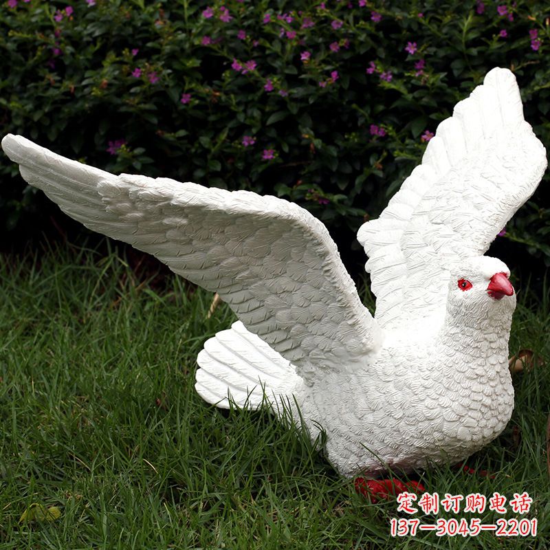 石狮不锈钢鸽子雕塑象征和平与美好