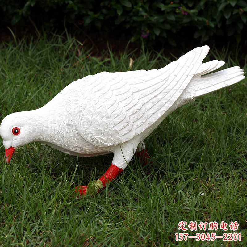 石狮精致的不锈钢鸽子雕塑