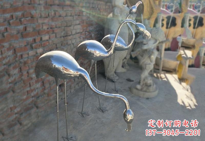 石狮不锈钢火烈鸟雕塑灿烂耀眼的艺术之作