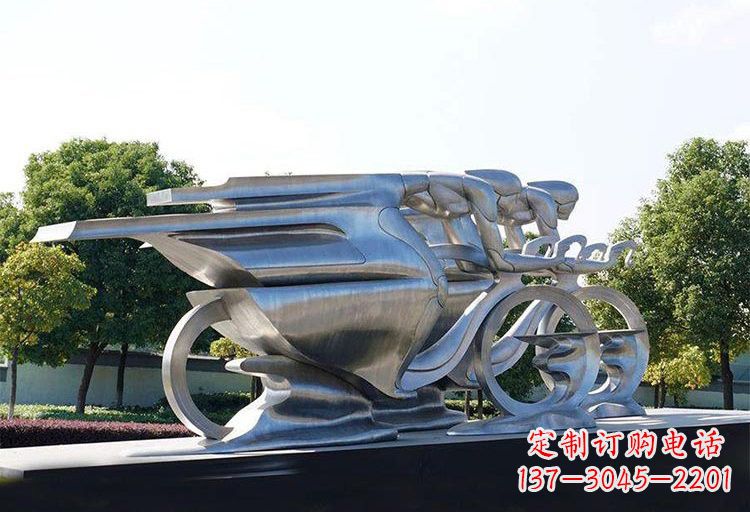 石狮不锈钢自行车雕塑——精美绝伦