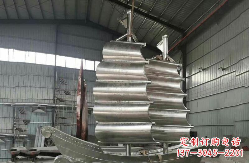 石狮不锈钢帆船雕塑海洋的象征