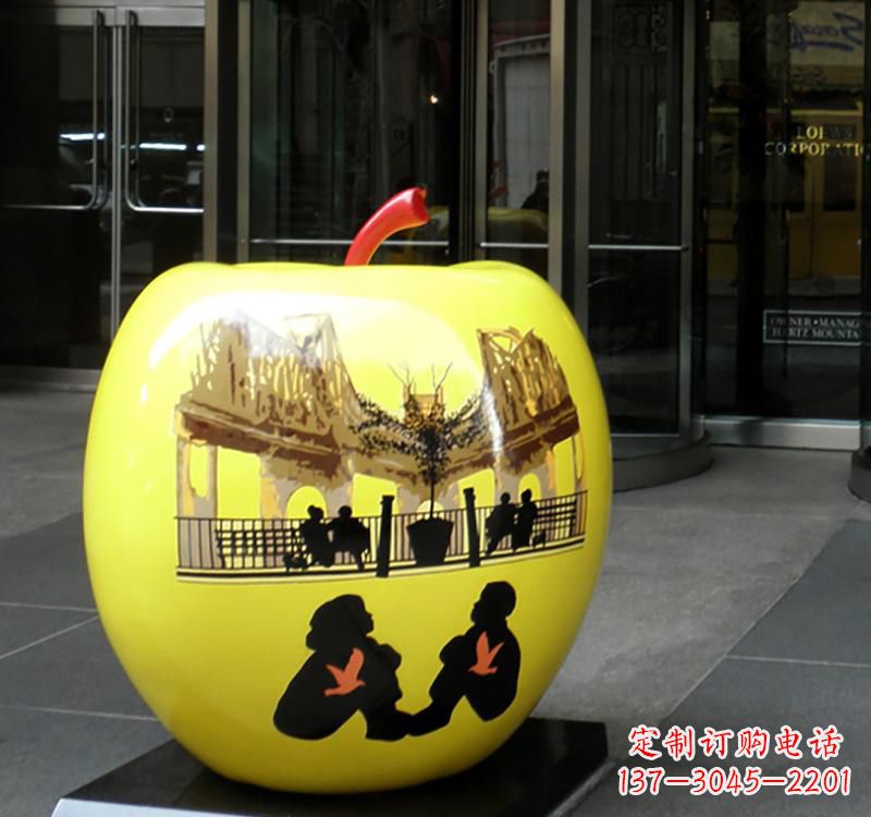 石狮不锈钢苹果雕塑——一座精美的公园景观