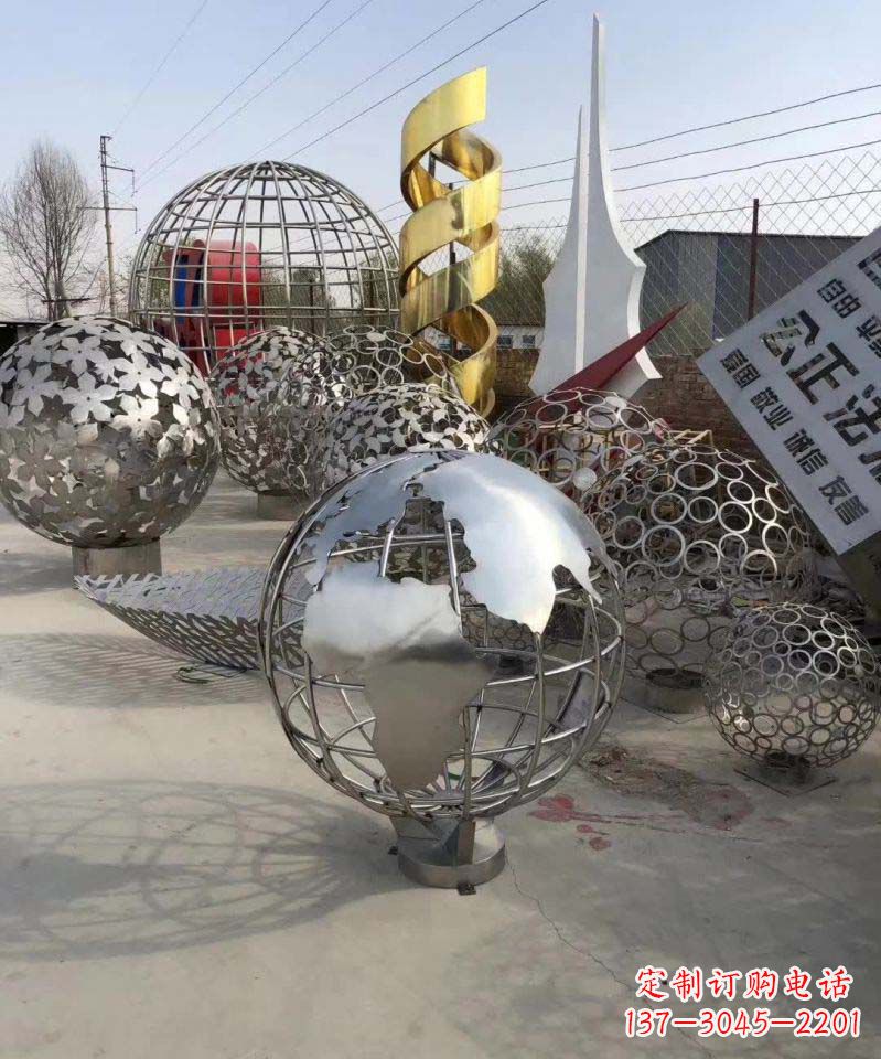 石狮不锈钢地球雕塑融合艺术与自然的完美结合
