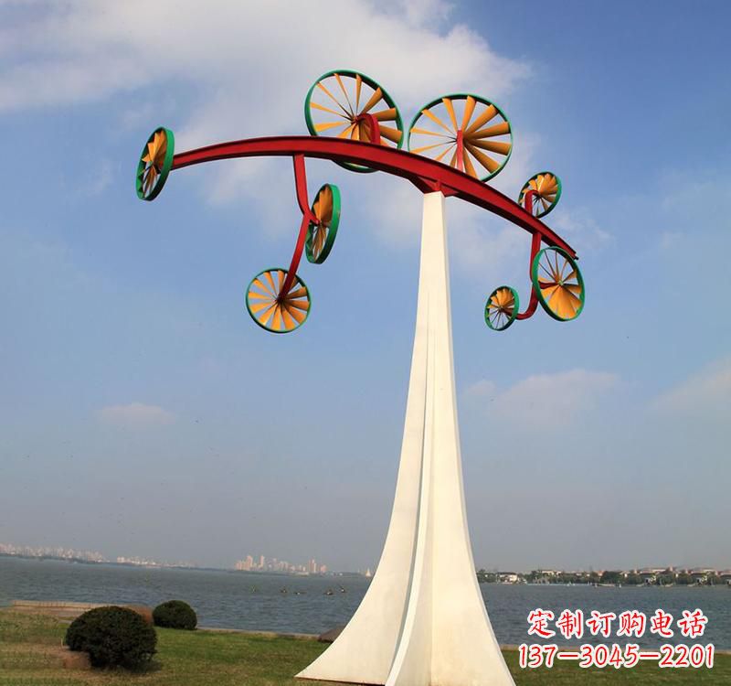 石狮不锈钢风车雕塑缔造美丽公园