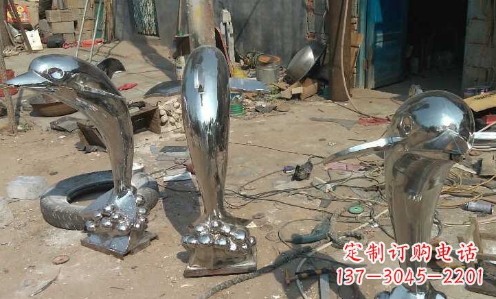石狮不锈钢海豚雕塑——美丽的海洋之灵