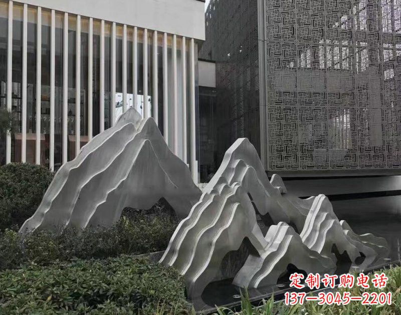 石狮不锈钢公园小区精美的假山雕塑
