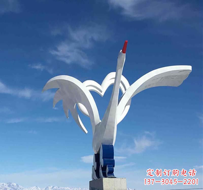 石狮仙鹤雕塑传承中国传统文化