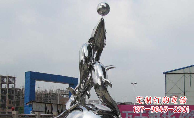 石狮不锈钢海豚雕塑海洋之美的象征