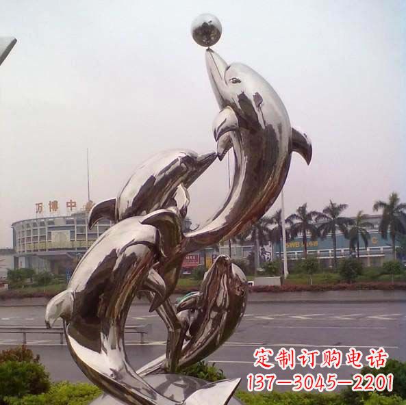 石狮不锈钢海豚雕塑艺术之美