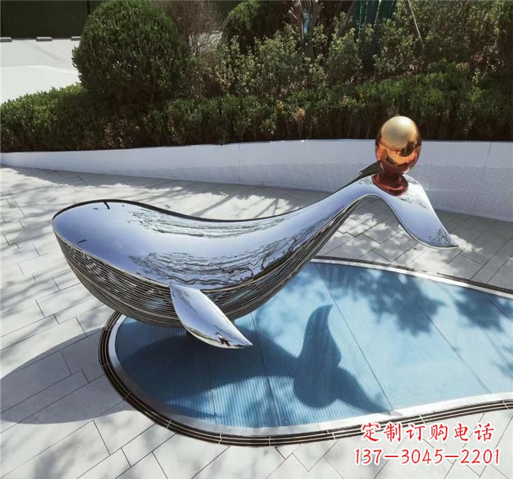 石狮不锈钢海豚精美的雕塑作品