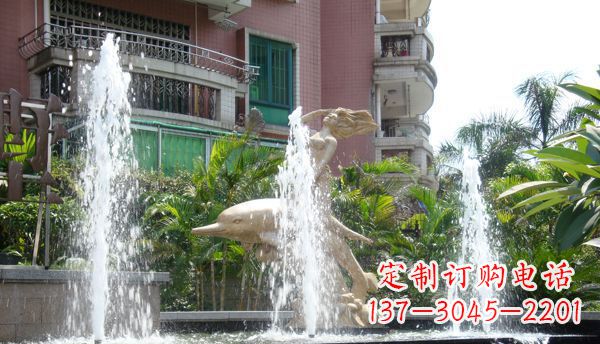 石狮不锈钢海豚喷泉雕塑精美的海洋艺术