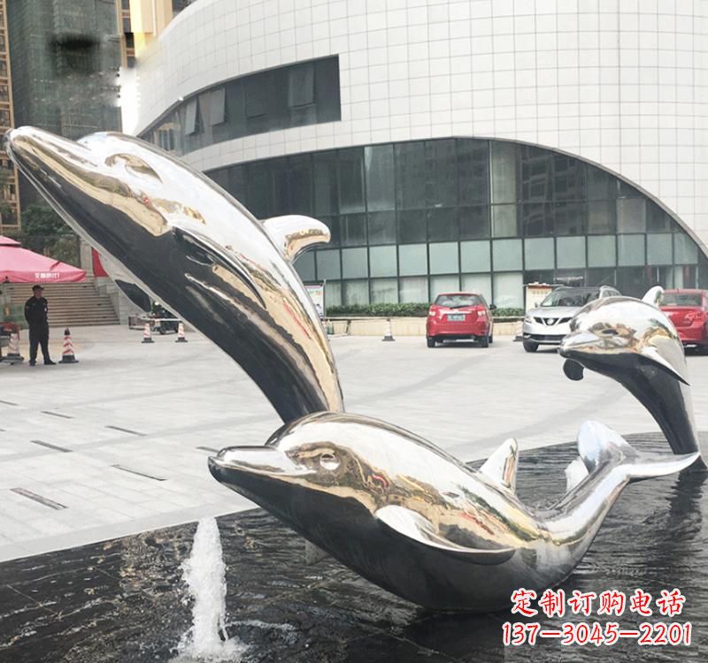 石狮不锈钢海豚雕塑艺术与美的结合